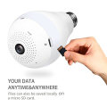 Wireless WiFi Camera 960p HD Indoor Home Monitor with LED Bulb Night Vision Two-Way Audio Motion Detection 360 Degree Wide View Panoramic Fisheye Camera